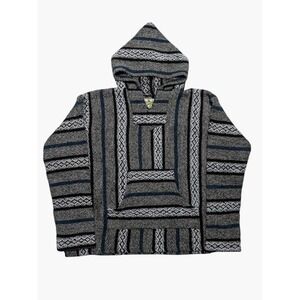 Baja Joe Hoodie Mens M Baja Surf Hoodie Drug Rug Beach Hippie Boho Pullover